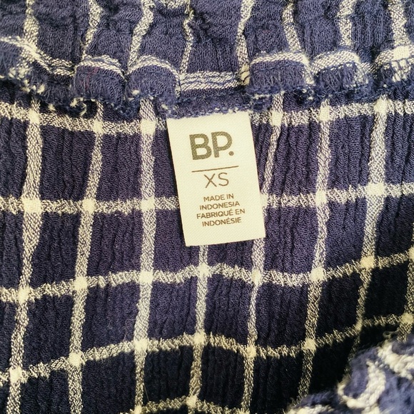 BP Blue Plaid Crop Top - Picture 3 of 5